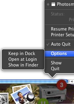 While you re printing, a printer icon appears in the Dock, then disappears when the job is finished.
