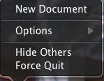 CLOSE & QUIT (Chapter 8) Hold down the Option key and press (don t click) the Dock icon.