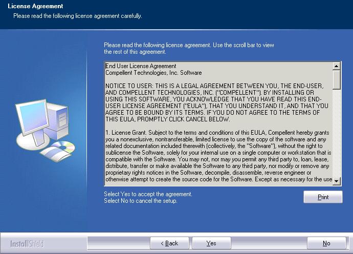 2 Click Next. The license agreement appears.
