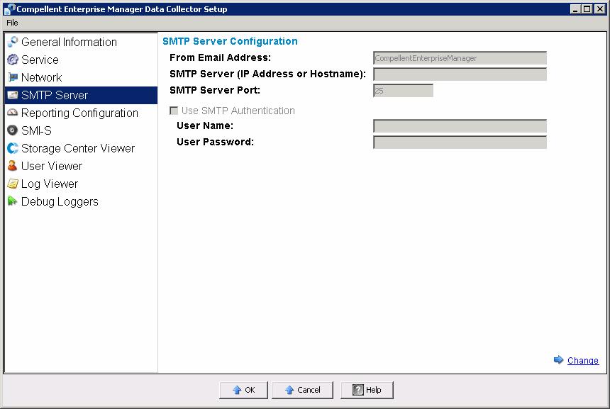 Updating Data Collector Properties To change SMTP Server properties 1 Double-click on the Data Collector icon. 2 Click Properties. If prompted to do so, log in as an administrator.