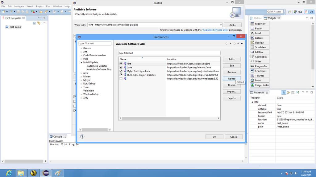 Development Overview 17 A dialog will list the software sites from where the
