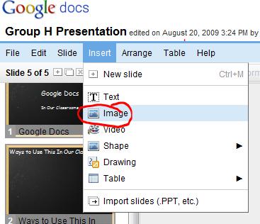 Adding Images to Google Presentations Obviously, it is your responsibility to teach your students about the kinds of images that they can use in their presentations.
