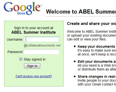 net/abel/ 2) Click on the Google Docs link on the left side of the page 3) You will be redirected to the Google Docs