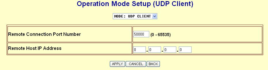 UDP Client UDP Client is used when the connected device is active to report real-time status to the remote device.