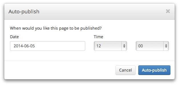 Publishing Pages Publishing When you re finished editing a page, you ll need to publish your changes before they appear on the live version of your site. To publish a page, go to and select Publish.
