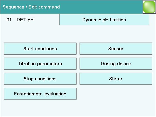 6.1 Creating a titration method Defining titrants 1 Open the dosing device settings Select the