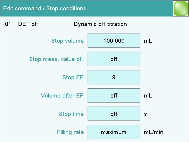 6 Carrying out simple titrations 3 Select the titrant Under Titrant, tap on the selection symbol. The list shows the previously configured titrants. Select a titrant and tap on [Select]. Tap on [ ].