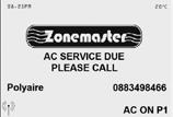 contact number on LCD screen for the set number of days every 6 months (182 days) or 2 years (728 days) respectively since the air conditioning system was commissioned or last serviced.