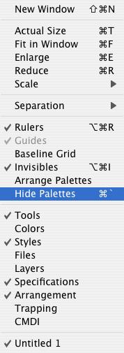 Page 56 of 71 Viewing Palettes Creator has eight palettes that appear by default: the Tools, Colors, Styles, Files, Layers, CMDI, Arrangement and Specifications palettes (and the default standard