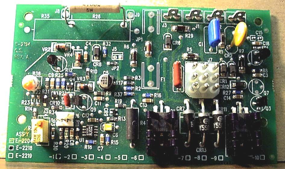 components. As current through (R4) approaches [2.0 amps for 120 volt units]; [1.0 amps for 240 volt units] voltage to (TP-4) rises to approximately +5.0VDC.