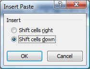 Position the cursor in the cell you wish to insert the copied text 4.
