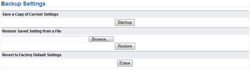 7.8.1. Backup Settings Choose Management Function > Backup Settings and the Backup Settings page is displayed.