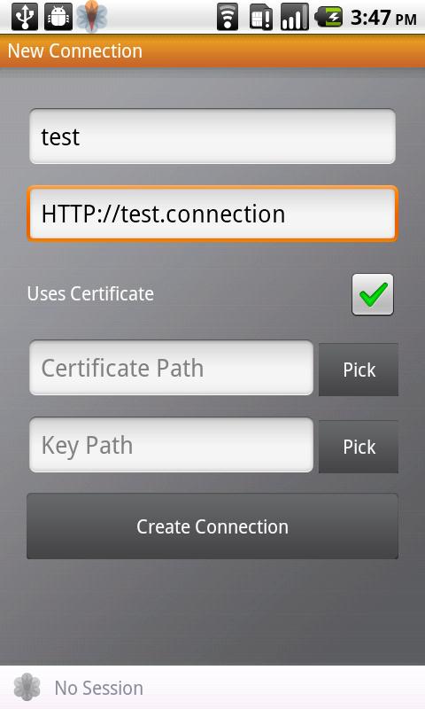 Figure 4: Create a Connection Connecting Once you have configured your connection, select the Connect button (see Figure 2 on page 2).