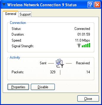 The Windows XP Wireless Network Configuration is now enabled. 8. Click on the Windows Wireless Configuration icon from your system toolbar.