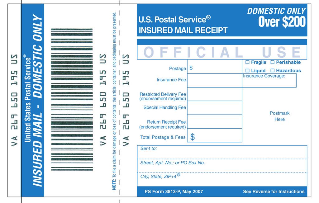 Additional Services: Insured Mail.4.3.
