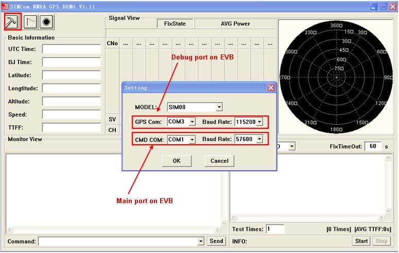 Figure 23: setting GPS tool (4) Click to run, and if