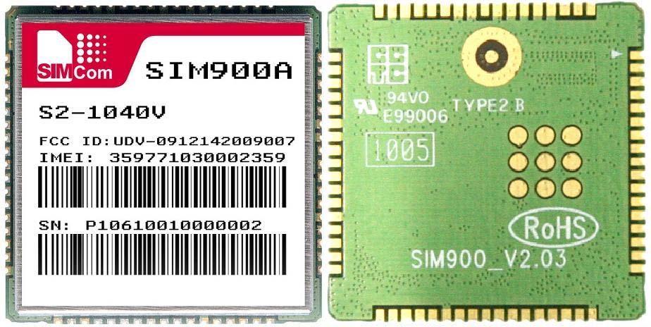 2 Top and Bottom View of the SIM900A Figure 42: