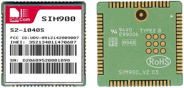 6.2 Top and Bottom View of the SIM900 Figure 39: Top view of the SIM900 6.