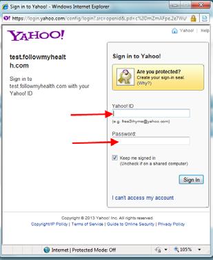 4 3. Click Connect for your desired connection. Example shown below is for a Yahoo login.
