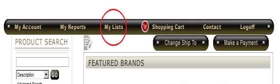 Buying History Enet s default shopping list is