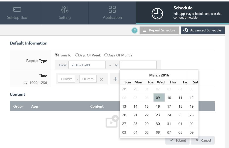 Scheduling Applications (Advanced) 1. Advanced schedule allows to you to set the date/time of expiration. 2.