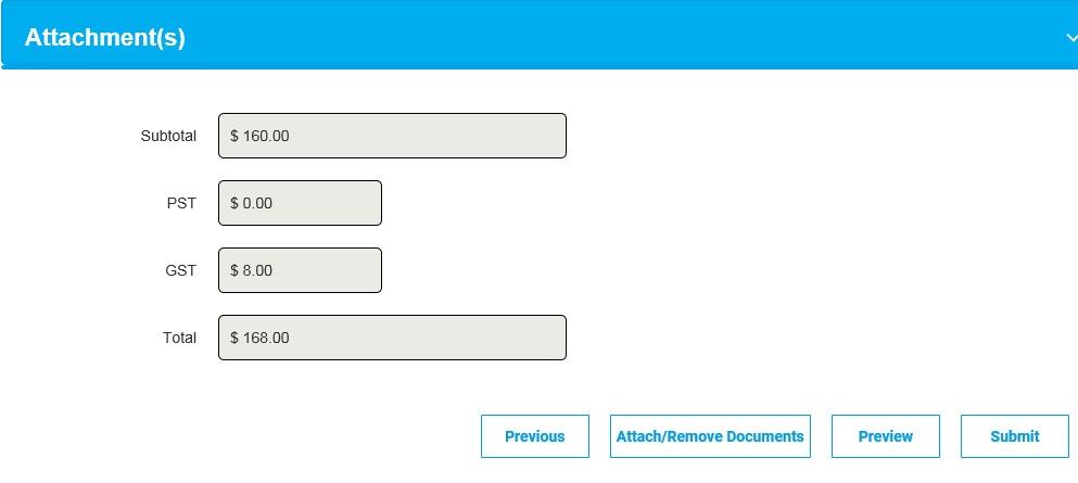 Attach / Remove documents 9. Where applicable, attach documents supporting the related expenses (for example, receipts for supplies and equipment). a. Click the Attach / Remove Documents button to attach supporting documents.
