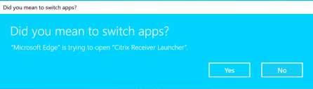 The prompts you receive from this point will depend on the version of Windows 10 you have installed and whether you have an existing Citrix Receiver Client version installed or not.