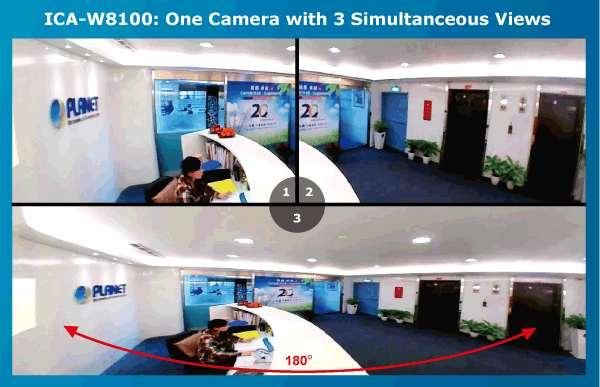 Product Features Fish-Eye Wider Monitoring with 180º Panoramic View The ICA-W8100