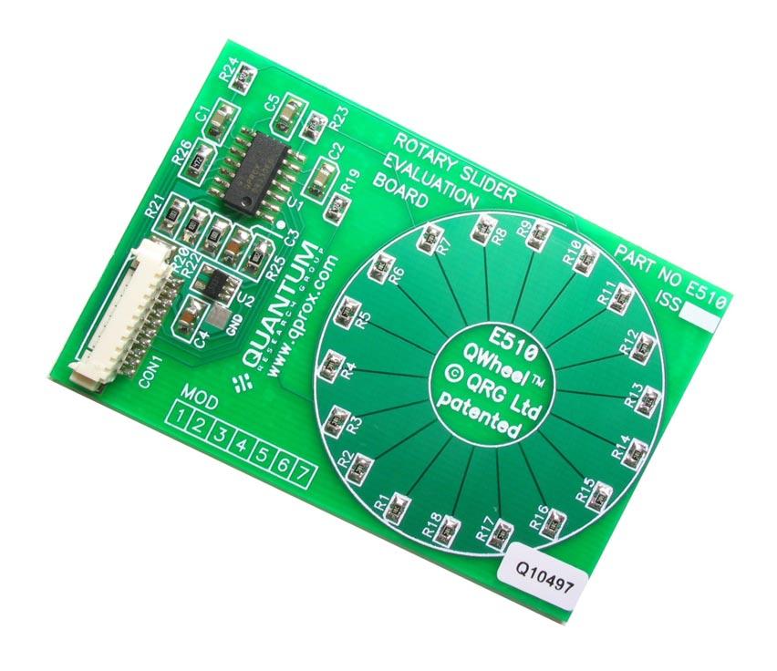 8 Figure 1 Board Layout CON1, Pin # 1 This end QT510 IC Table 1 Connector (CON1) Pin List Pin Description 1 0V (Ground) 2 +5V power 3 +5V power 4 DRDY data ready (output) 5 SDO serial data
