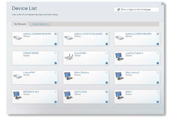 Device List lets you display and manage all network devices connected to your router.