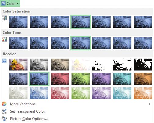 Recoloring a Picture You can recolor clip art and other objects to match the color scheme of your document.