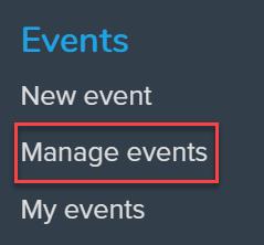 Manage Events Events and their time slts are shwn in the Events calendar.