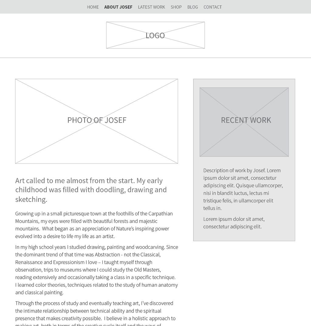 WIREFRAME PAGE