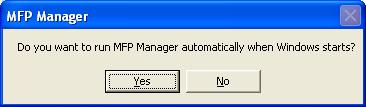 17. Choose if you want to run the MFP Manager utility automatically when Windows starts. It is recommended to enable the setting. 18. The default wireless setting is Auto mode.