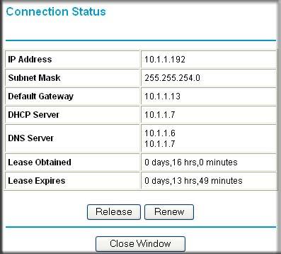 Click on the Show WAN Status button to display the WAN status, as shown below. Figure 5-2: Connection Status screen This screen shows the following statistics:. Table 5-1.