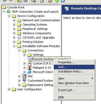 12.2 Configure the policy to create a new RDP connection 1.