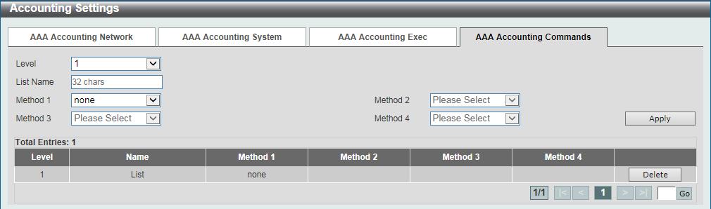 After clicking the AAA Accounting Exec tab, the following page will appear.