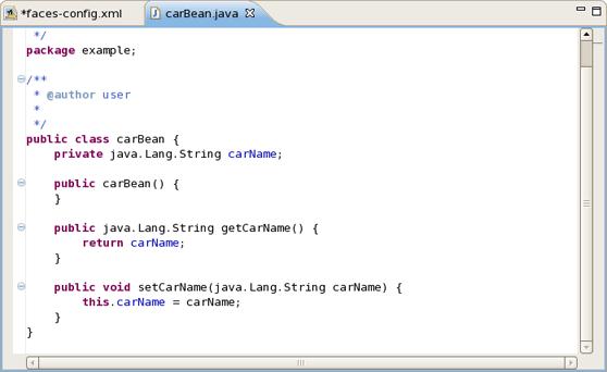5.7. Generated Java Source Code for Property Thus, we've discussed everything which comes to creating a new Managed Bean.