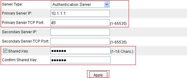 Figure 153 Configuring an HWTACACS authentication server 5.