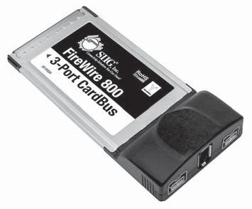 For video capturing/editing: Pentium 4 or equivalent notebook PC 256MB RAM (512MB for Vista) and 5GB or more available hard disk drive space Package Contents FireWire 800 CardBus DV-Kit adapter Ulead