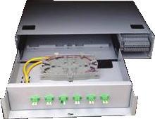 Power and fiber distribution elements -48VDC power supply 1 rack unit height, 19 or 26 standard rack mounted Modular in units of eight outputs.