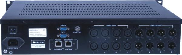 Features: Maximum 16 CobraNet receive channels Maximum 16 CobraNet transmit channels Flexible Module structure, have eight I/O board slots Configurable DSP function for each audio input channel