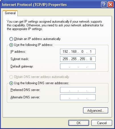 Figure 2-2 The Internet Protocol (TCP/IP) Properties dialog box For the configuration procedure for TomoView software, refer to Section 2.1.1 on page 29.