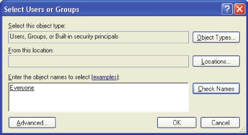 2-12 on page 38). Figure 2-12 The Select Users or Groups dialog box 14.