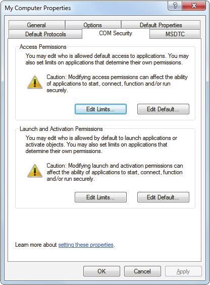 Figure 2-55 The COM Security tab of the My Computer Properties dialog box 5. In the Access Permission dialog box (see Figure 2-56 on page 75): a) In the Group or user names list, click Everyone.