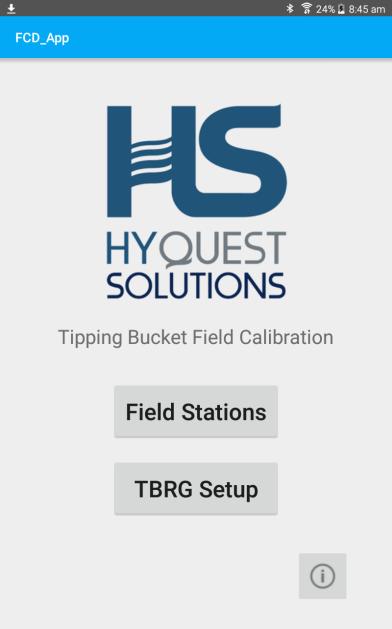 INSTRUCTION MANUAL FCD_App (TBRG FIELD CALIBRATION APPLICATION) QUALITY SYSTEM ISO: 9001 CERTIFIED HYQUEST SOLUTIONS PTY LTD 48-50 Scrivener St, Warwick Farm, NSW 2170,