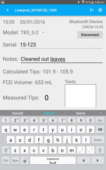 The FCD_App will try and connect to the CMCbt bluetooth device and so the Bluetooth Devices dialog will appear select the appropriate device from the list.