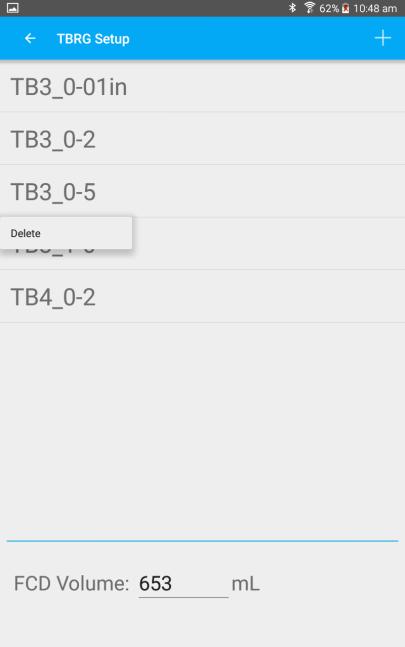 When + is pressed, a blank TBRG config appears. (Enter the model without using decimal points as this becomes the filename.