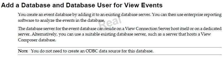 An ODBC data source for the events database must exist C.