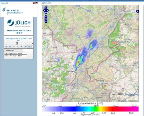 Weather radar data visualization Data visualization using distributed OGC-Raster SOS and WMS Raster data